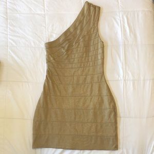 Metallic Gold Express Bodycon Dress